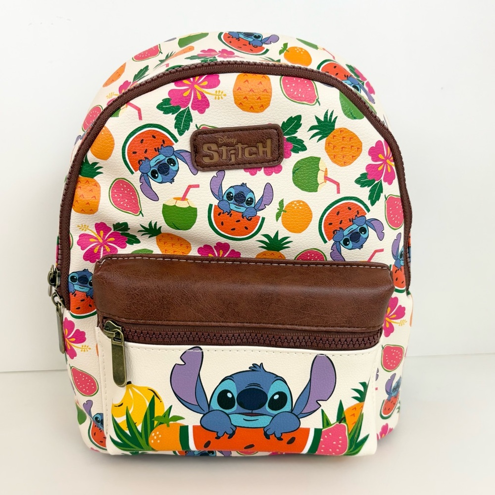 Disney Stitch Lilo & Stitch Tropical Fruit Print Mini Backpack Bioworld NWT